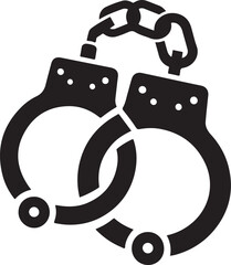 Handcuffs Silhouette Vector Illustration Design