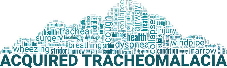 Obraz premium Acquired Tracheomalacia word cloud conceptual design isolated on white background.