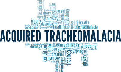 Acquired Tracheomalacia word cloud conceptual design isolated on white background.