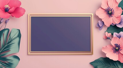 Elegant floral invitation templates featuring gold framed designs with dark navy, purple, and emerald textures, perfect for weddings and birthday celebrations.