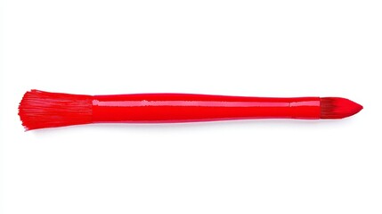 Vibrant Red Brush on Clear Background, showcasing a bold red watercolor stroke, emphasizing the fluidity and richness of the color in a minimalist style