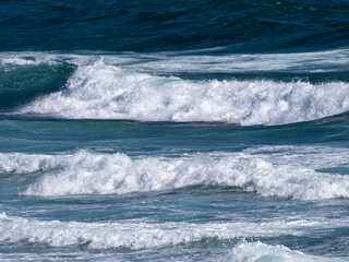 View of a stormy seascape of waves and the Black Sea