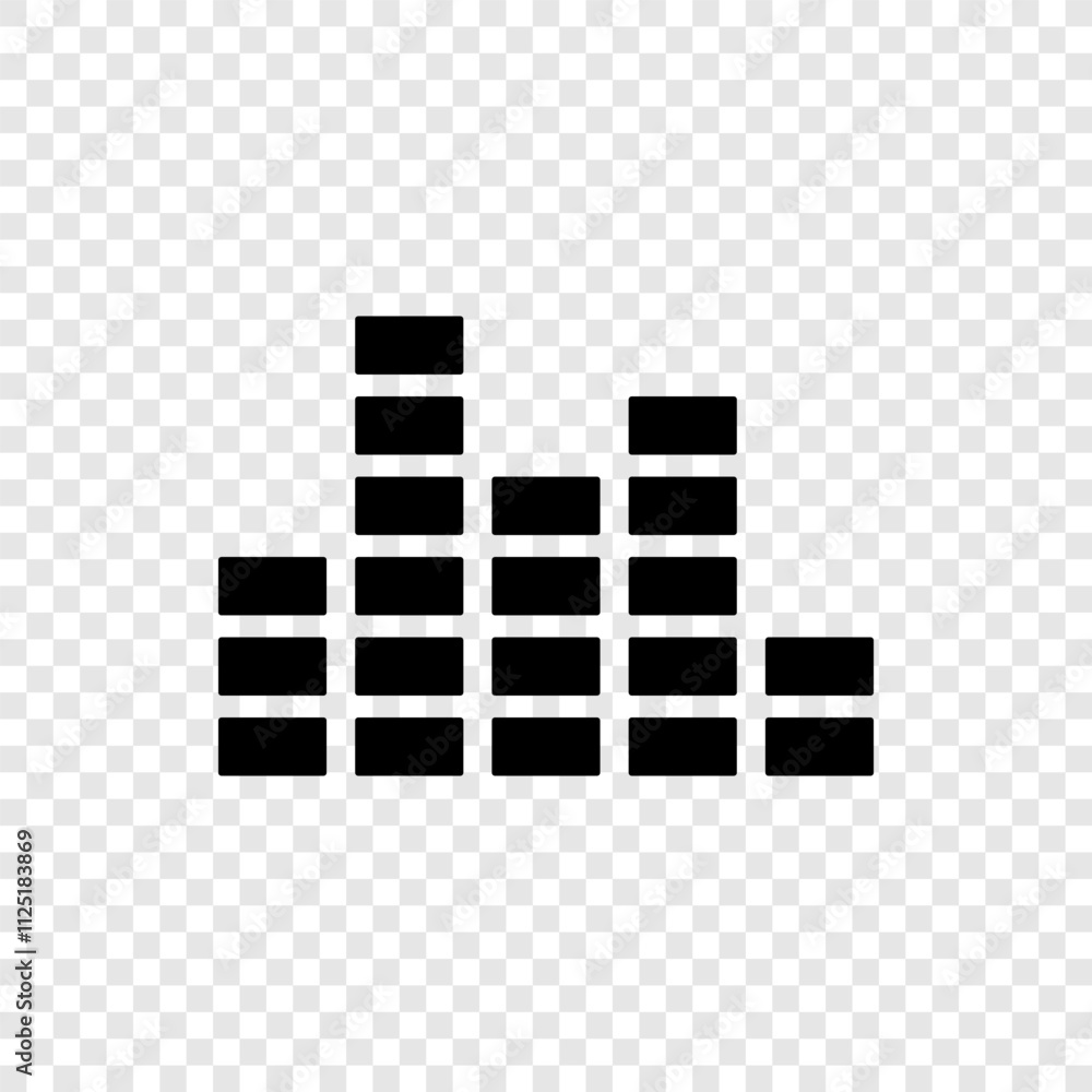 Poster equalizer simple icon, vector. flat design. transparent grid