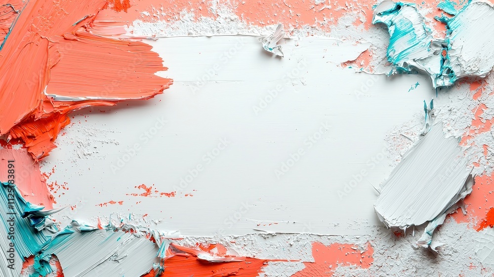 Aufkleber colorful splashes on a white background, vibrant hues blending in an abstract pattern, creating a li