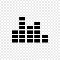 Equalizer simple icon, vector. Flat design. Transparent grid