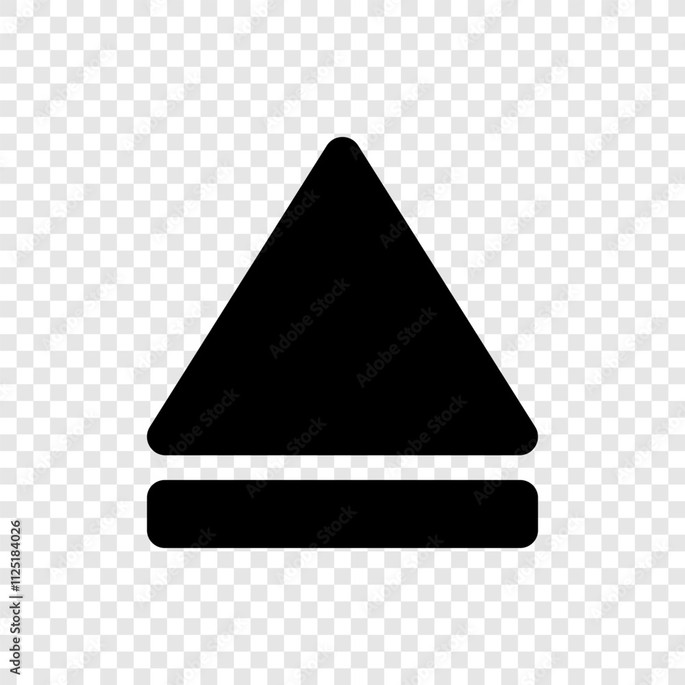 Poster eject simple icon vector. flat design. transparent grid