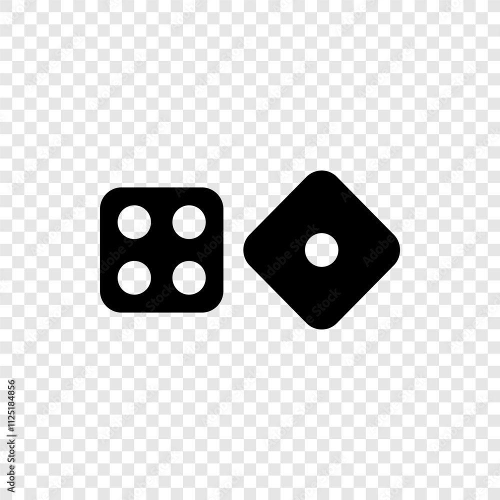 Poster dices simple icon vector. flat design. transparent grid