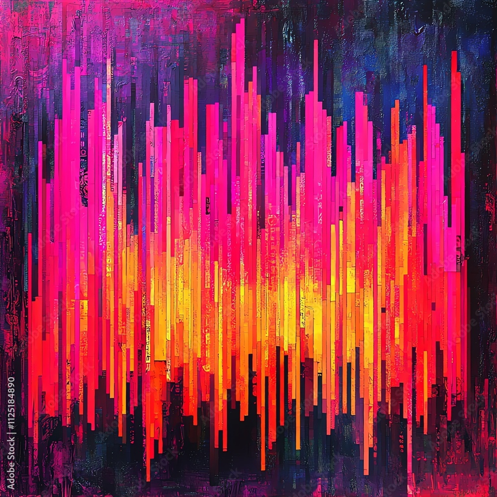 Poster vibrant abstract artwork featuring dynamic colors in a striking pattern.