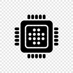 CPU simple icon vector. Flat design. Transparent grid