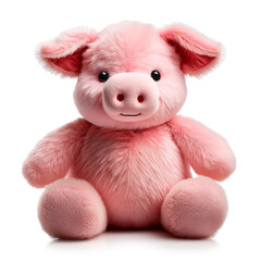 かわいいブタのぬいぐるみ（cute pig stuffed animal on white background）
