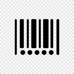 Barcode simple icon vector. Flat design. Transparent grid