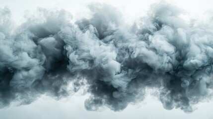 A collection of complex smoke formations creating an abstract and intriguing pattern, offering depth and texture, set against a light background.
