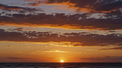 Obraz premium Fiery Ocean Sunset