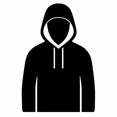 Black Hoodie Silhouette Vector Illustration