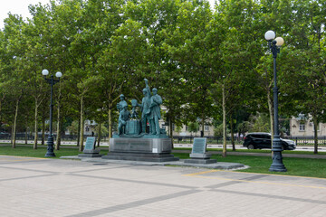 NOVOROSSIYSK, RUSSIA - SEPTEMBER 05, 2023:Monument to the Port Workers of Novorossiysk on the...