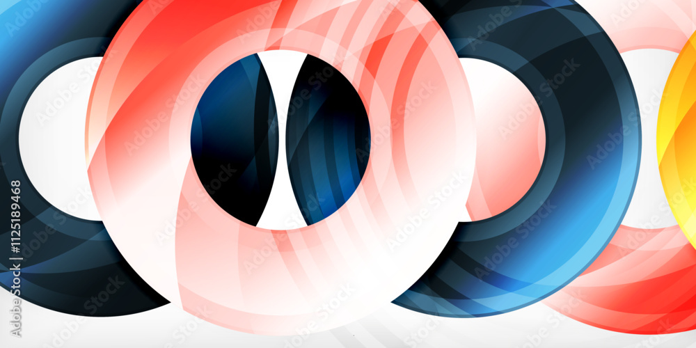 Aufkleber bright colorful circles with light effects. abstract background