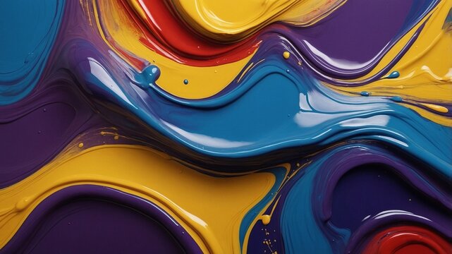 Yellow, Blue, Red, and Purple Paints, Colour Fusion.
