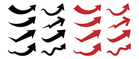 Dynamic red black arrow design collection