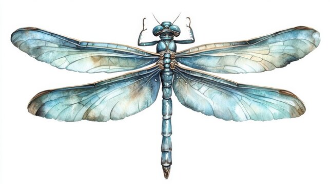 Delicate Watercolor Dragonfly, A Stunning Artistic Depiction of Nature's Beauty