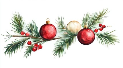 Charming Watercolor Christmas Ornament Design