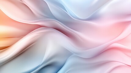 Obraz premium A gentle, wavy design composed of pastel colors with smooth transitions creates a tranquil scene of soft blues, pinks, and creams evoking a serene elegance.