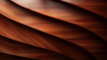 Smooth, layered wooden curves create fluid dynamics by showcasing the beauty of natural grain...