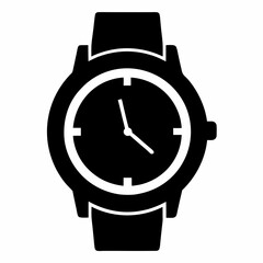 Black Silhouette Watch Vector Art