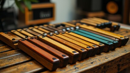 Naklejka premium Musical instruments showcase music studio image collection creative environment close-up view artistry of xylophones