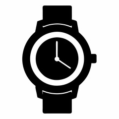 Black Silhouette Watch Vector Art