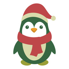 Christmas penguin vector art illustration