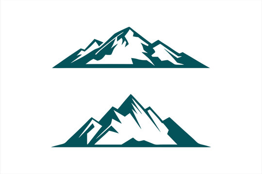 mountains vector, mountain logo icon silhouette vector art illustration