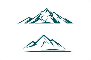 mountains vector, mountain logo icon silhouette vector art illustration