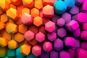 Abstract Colorful Hexagon Geometric Low Poly Background