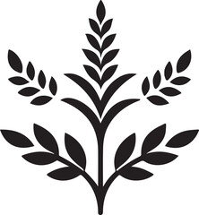 Black Flower plant Silhouette Vector Illustration Design