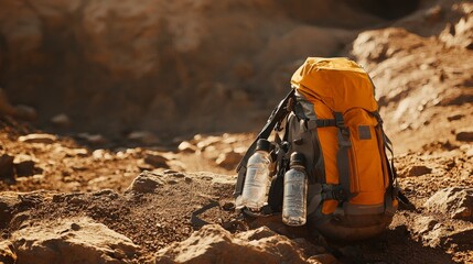 Adventure in rocky terrain essential hydration gear for outdoor exploration in natural environments