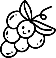 grape Vegetable Fruit doodle line outline cartoon cute