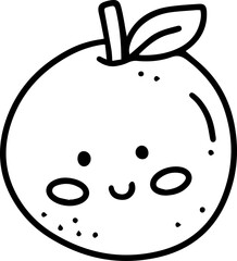 orange Vegetable Fruit doodle line outline cartoon cute