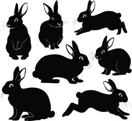 Fototapeta premium Animal silhouette vector white background