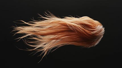 Fototapeta premium Light brown hair, flowing, dark background.
