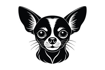 Chihuahua head silhouette art illustration