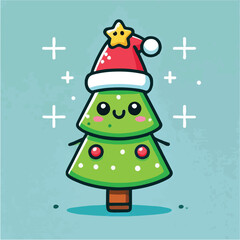Cute fir tree vector, suitable for Christmas celebrations and various ornaments inside
