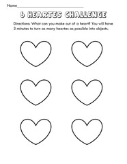 Coloring page, Finish the picture, heartes challenge. 