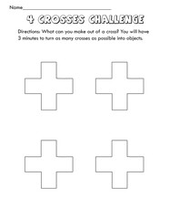 Obraz premium Coloring page, Finish the picture, crosses challenge. 