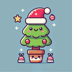 Cute fir tree vector, perfect for Christmas celebrations and flyers