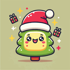 Cute fir tree vector, perfect for Christmas celebrations and flyers