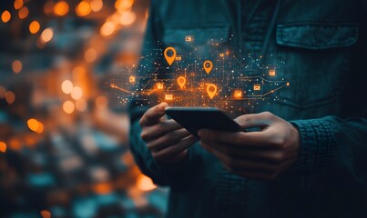 Customer journey concept. Businessman use smartphones with virtual customer journey icons, and journey evaluations to boost satisfaction, encourage repeat business, and drive revenue growth,


