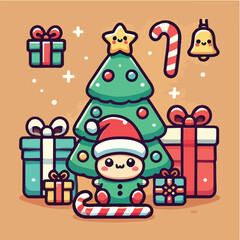 Cute fir tree vector, perfect for Christmas celebrations and flyers