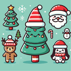 Cute fir tree vector, perfect for Christmas celebrations and flyers