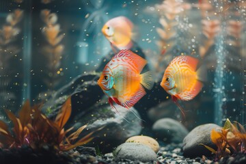 Obraz premium Beautiful underwater world with tropical fish and coral