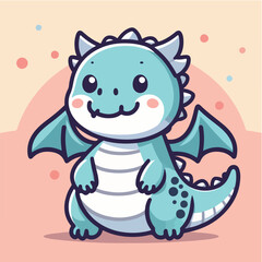 Vector cute and cheerful dragon child